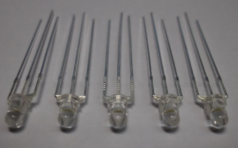 3mm Bi Colour Red/Green 3 leg LED  Pack of 5